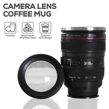Кофейная кружка из нержавеющей стали, 400 мл, объектив камеры, кофейные чайные кружки с крышкой, кухонные аксессуары для дома и путешествий