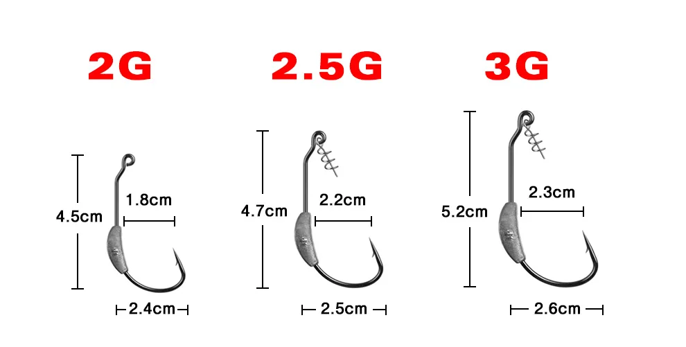 8 шт. мягкие черви свинцовый кривошипный крюк 2 г/2,5 г/3 г/5,25 г/7 г винтовой джиг-головка техасское снаряжение для рыбалки снасти пружинный штифт колючая крючок с грузилом