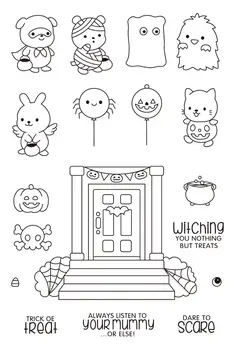 

Halloween Transparent Clear stamp and cutting dies DIY Silicone Seals Scrapbooking / Card Making/Photo Album Decoration