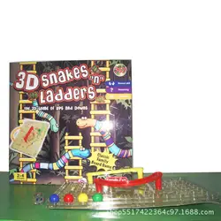 Детские развивающие 3D змея и лестница Веселые шахматы лабиринт игра родитель и ребенок интерактивные змеи и лестницы самолет шахматы