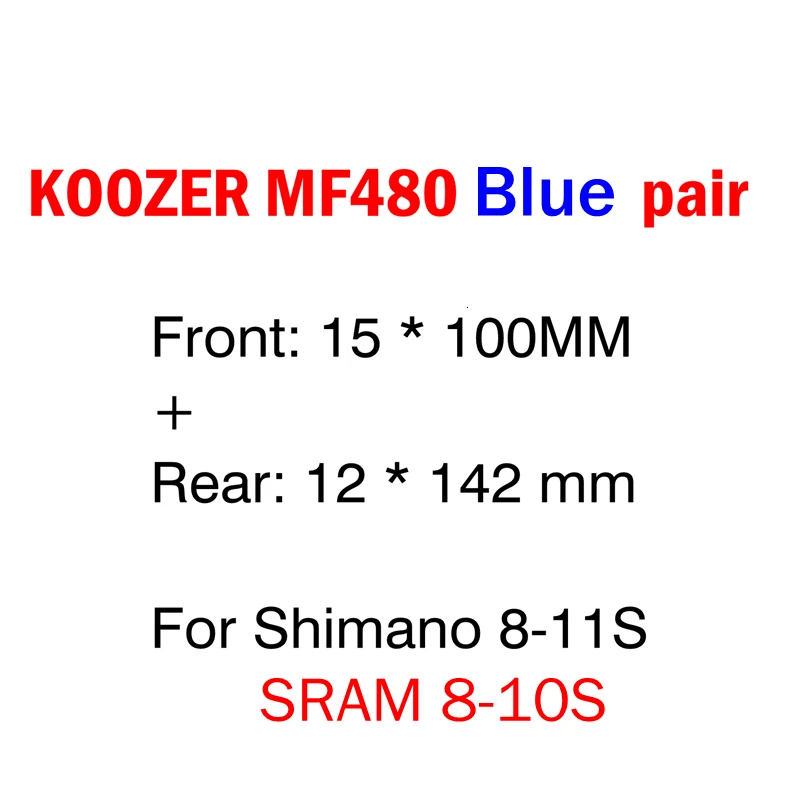 KOOZER MF480 передняя, Задняя Ступица набор 2/4 подшипники 24T трещотка 32 отверстия быстросъемные через ось горный велосипед ступицы для 8 9 10 11S - Цвет: Blue 15x100 12x142mm