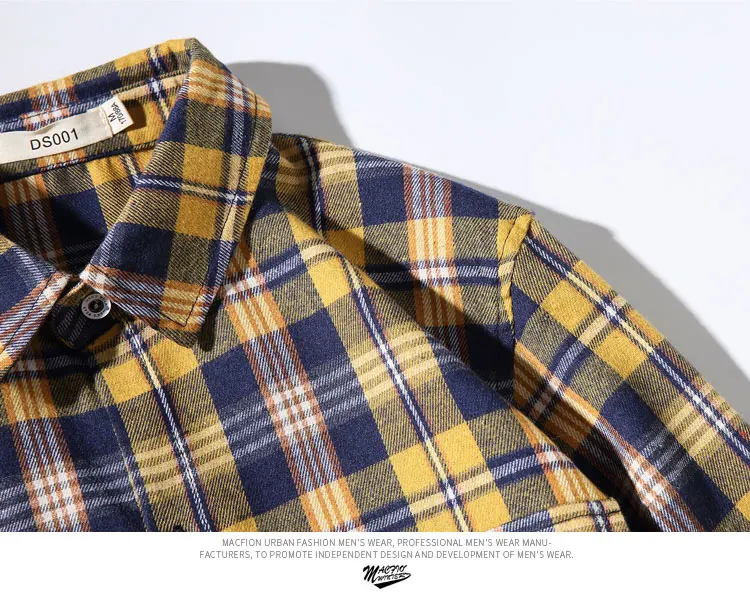 5XL повседневная мужская клетчатая рубашка, осенняя рубашка, мужские нарядные рубашки, Модная приталенная Хлопковая мужская рубашка с длинным рукавом Y2053