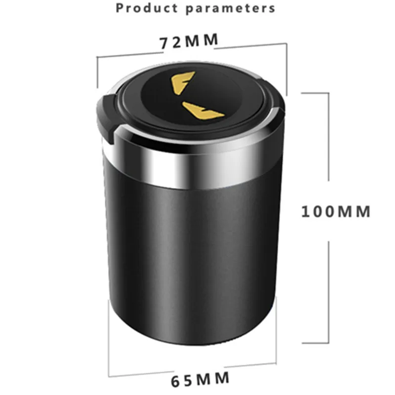 Модная автомобильная пепельница для сигарет со светодиодной лампой, Экологичная домашняя пепельница для курения, Cenicero, ветронепроницаемая металлическая подкладка, Cendrier