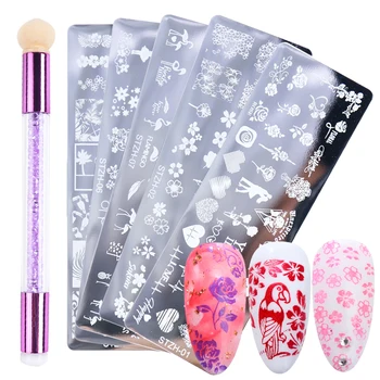 

1 Set Nail Stamping Plates Flowers Geometry Cartoon Pattern Nail Art Stamp Image Template Stencil Accessories Tool LASTZH01-12-1