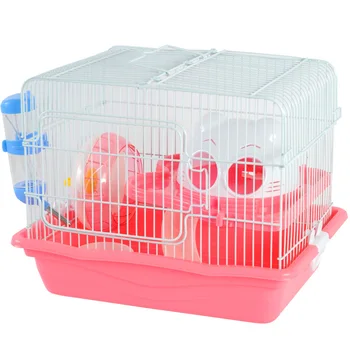 

Pet GuineA Pig HAmster Cage Crystal 3-storey Castle Accessories To Transport Practical Travel Hamster Cage