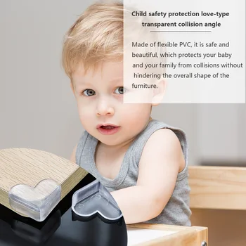 

4Pcs Baby Table Corner Edge Protection Cover Silicone Kid Furniture Safe Child Anticollision Security Desk Corner Protector