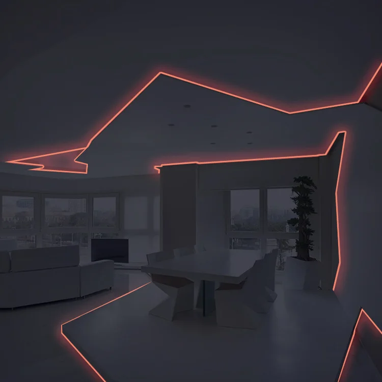 300 cm mehrfarbiger leuchtender Streifen-Wandaufkleber für Wohnzimmer, Schlafzimmer, Heimdekoration, im Dunkeln leuchtender Fußleisten-Aufkleber, DIY-Aufkleber – Detail 10