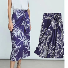 

Withered Midi Skirt Women England Style Fashion Elegant Tropical Paisley Printing Faldas Mujer Moda 2021 Casual Skirts Womens