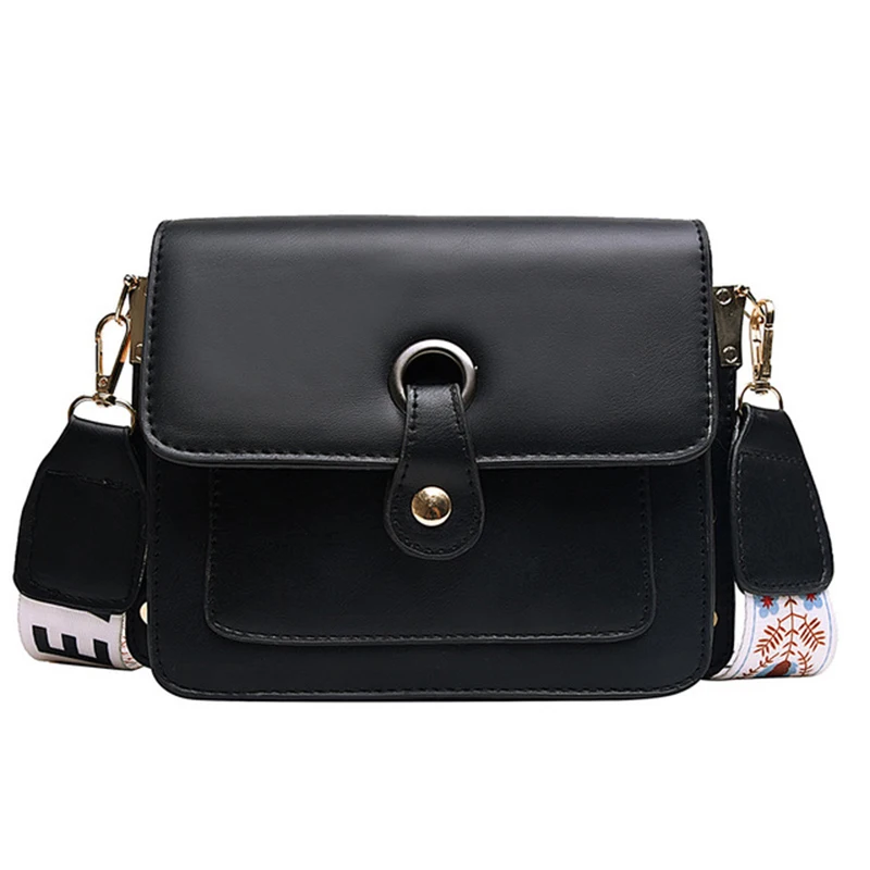 

New 2020 wide shoulder strap messenger bag retro single shoulder small square bag leather Handbags for Women's Trend Phone bag