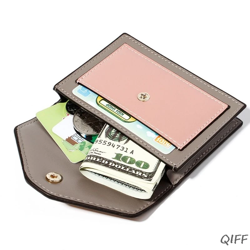 Simple Elegant Women Wallet PU Leather Hasp Short Coin Card Holder Purse