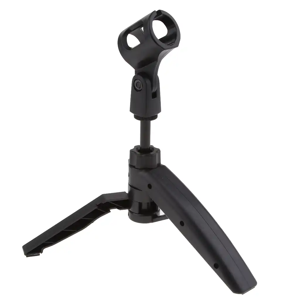Foldable Tripod Desktop Microphone Mic Stand Holder For Podcasts
