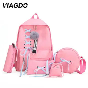

Double Shoulder Backpack Shoulder Bags Women Fashion Party Prom Lady Canvas Bag Set Popular Girl Travel Unisex