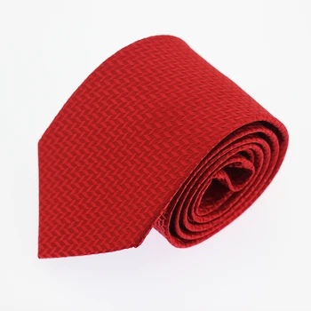 

Red 8CM Mens Skinny Ties Polyester Silk Plaids Stripes Jacquard Narrow Necktie Neck Tie Party