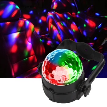 

Protable Rotating Sound RGB LED Party Stage Light Club Crystal Ball Disco Party DJ Light