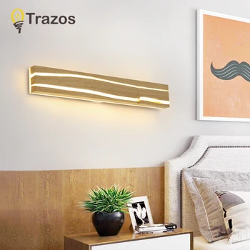 

Modern Led Wall Lamps Sconce Nordic Kitchen Bathroom Mirror Led Lights For Home Decor Fixture luminaria Wooden Acrylic avize