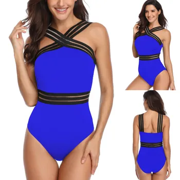 

Women Padded Sexy Hollow Out Backless Halter One Piece Swimwear women's swimming suit monokines bathing suit may female beach