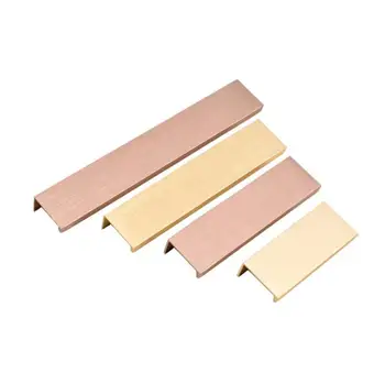 

LCH Gold Solid Aluminium Alloy Flush Pull Flush Handles Hole distance 32mm to 192mm Rose Gold Cabinet Handle Drawer Knob