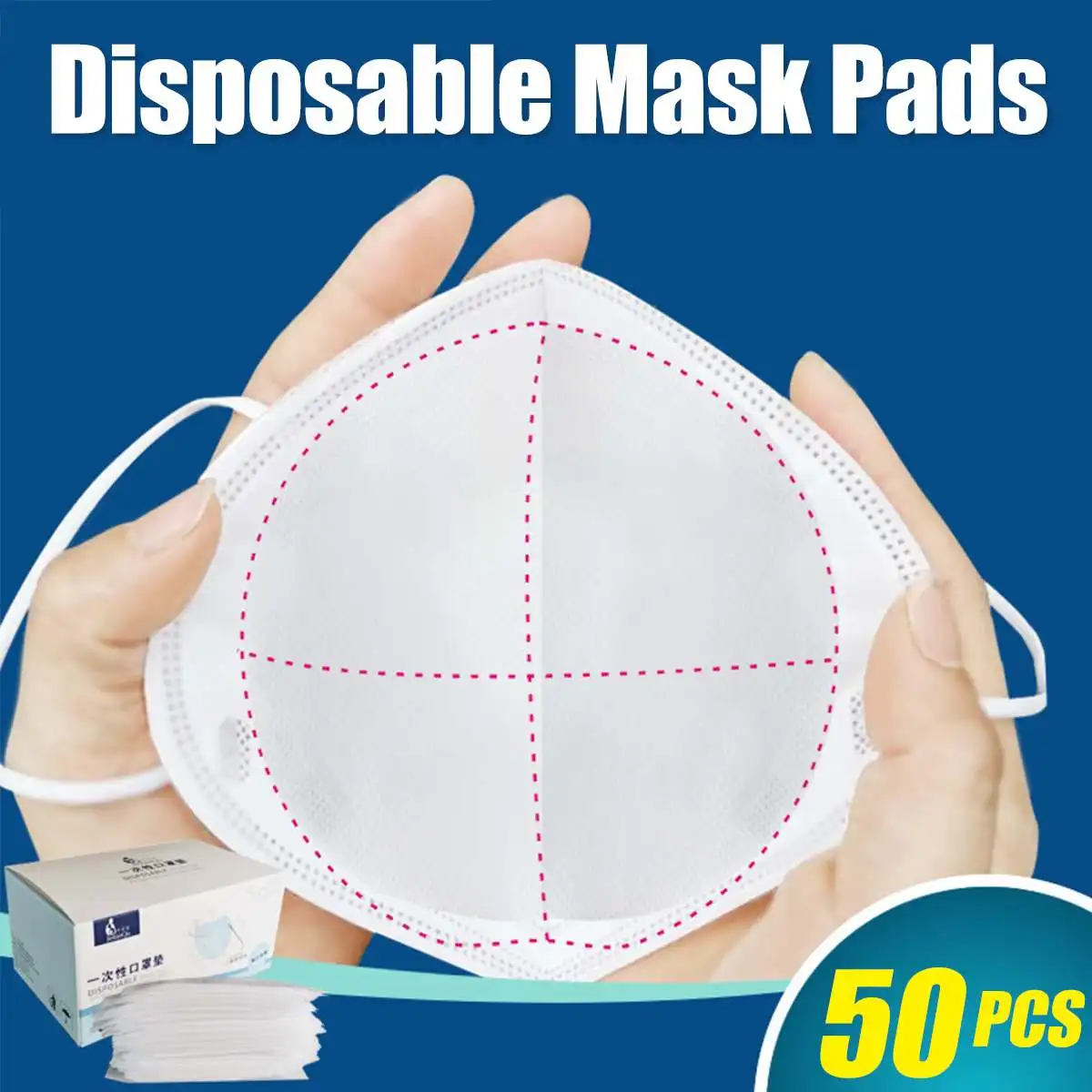 

50PCS Mask Face Mask Respirator Filter Pad 3 Layers Disposable Anti Smog Anti Flu Prevention Protective Masks for All Face Mask
