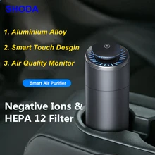 SHODA Smart voiture purificateur d'air HEPA 12 filtre Auto ioniseur d'air nettoyant véhicule Mini bureau maison voiture purificateurs d'air 2021 Dropshipping