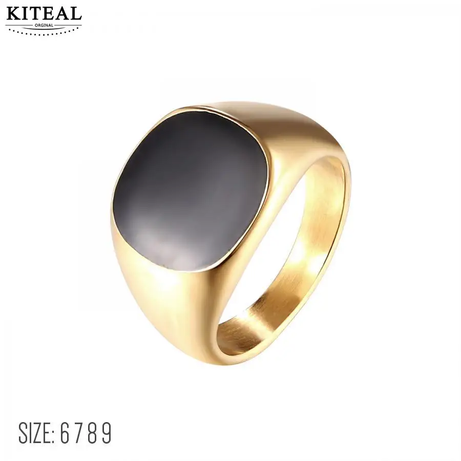 KITEAL Trendy 18KGP Gold Filled Engagement rings for women&ampmen Black Finish lovers prices in euros Jewelry European Style | Украшения и