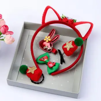 

2019 New Creative Children's Christmas Tiara Trend Personality Glasses Frame Hairpin Apron Headband Set Wholesale