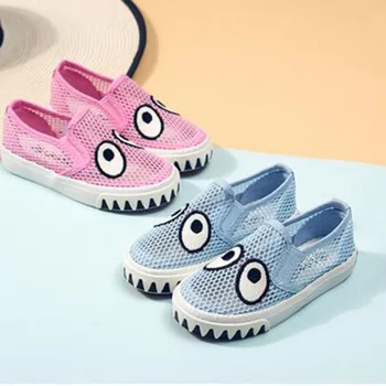 

Summer Hot Sale Childrens' Casual Doug Shoes Unisex Round Toe Air Mesh Hollow Out Print Rubber Soft Bottom Slip-on Shoes
