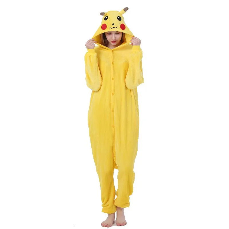 Kigurumi Pikachu Pokemon onesies пижамные комплекты костюм с животными пижамы унисекс мультфильм косплей персонаж пижамы одежда для сна