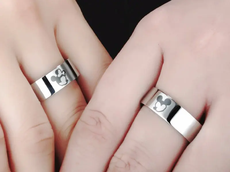 Г-н MRS парное кольцо I LOVE HER finger кольцо Модные Простые титановые металлические ювелирные изделия милый Микки Минни символ модные подарки