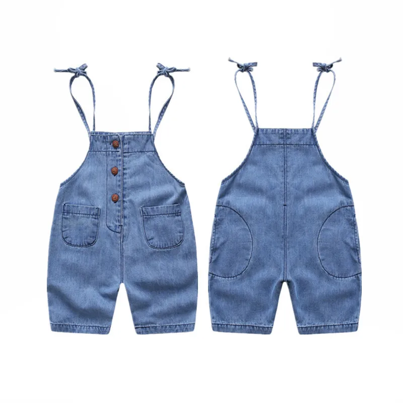 

2019 Summer New Style Children Onesie Girls Cowboy Suspender Pants And Negative Double Purpose Thin Loose-Fit Camisole Pants