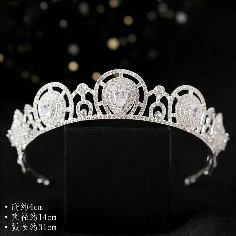 

Europe And America-High-End Shiny Princess Queen Crown Hair Ornament Crown Wedding Marriage Birthday Headdress Wedding Dress Orn