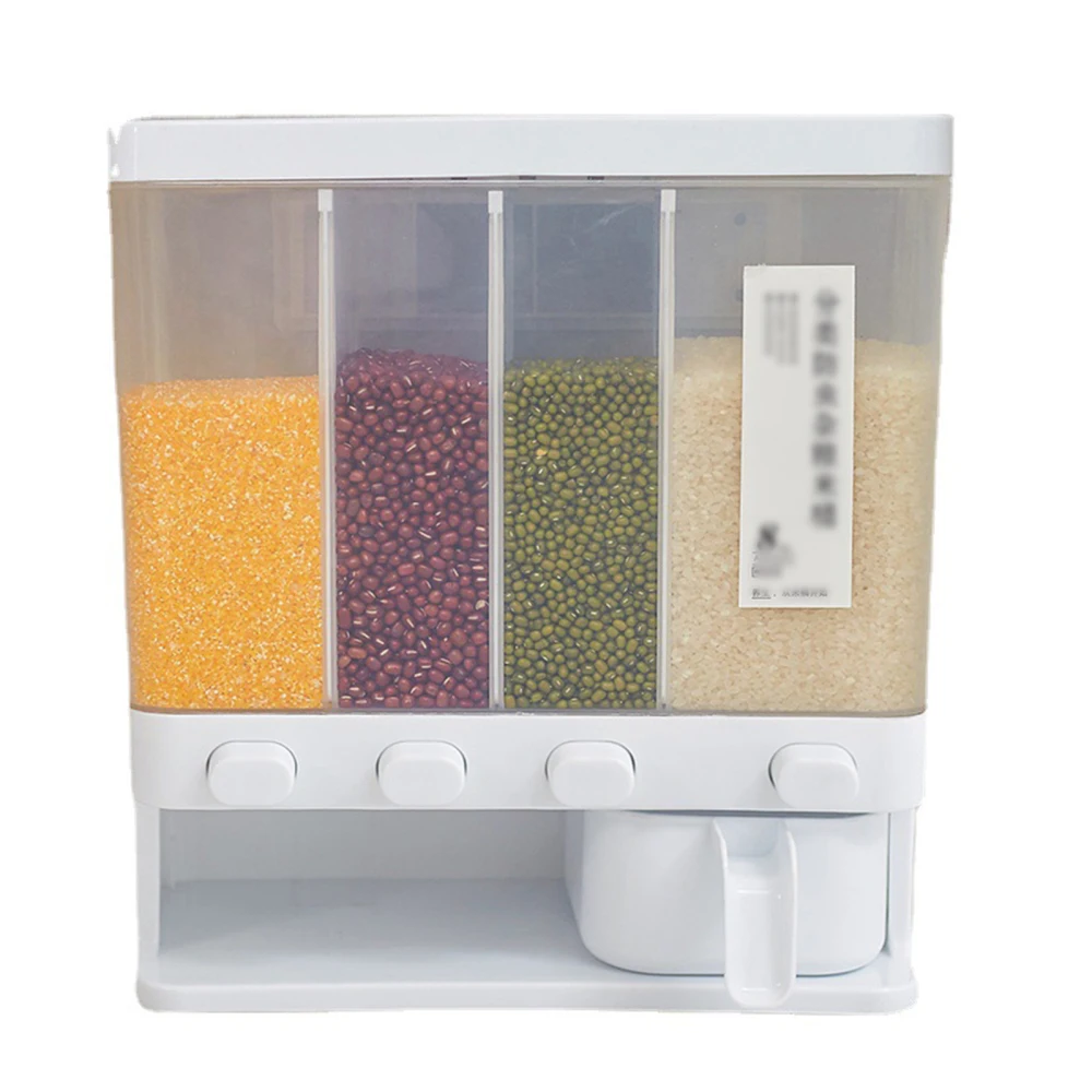 Rice Bucket Containers Wall Mounted Grain Storage Box Dry Food