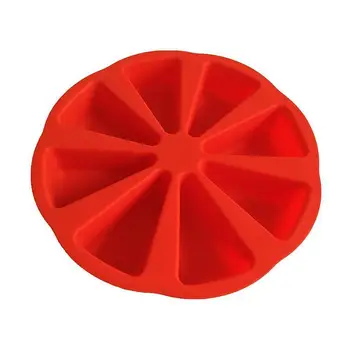 

8-hole Cake Silicone Mold Pudding Muffin Patisserie Baking Mould Cakes Tools Triangle Plate Pizza E3K0
