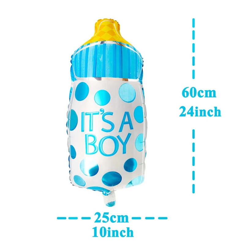 15 шт детский душ мальчик девочка воздушный шар из фольги детский душ украшения пол раскрыть крещение вечерние принадлежности Babyshower 1 день рождения деко - Цвет: 1pcs blue bottle