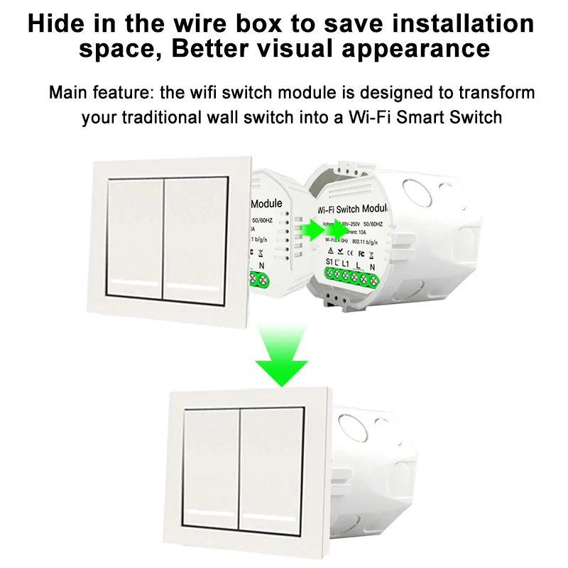 Умный светильник DIY WiFi модуль переключения Smart Life Tuya дистанционное Голосовое