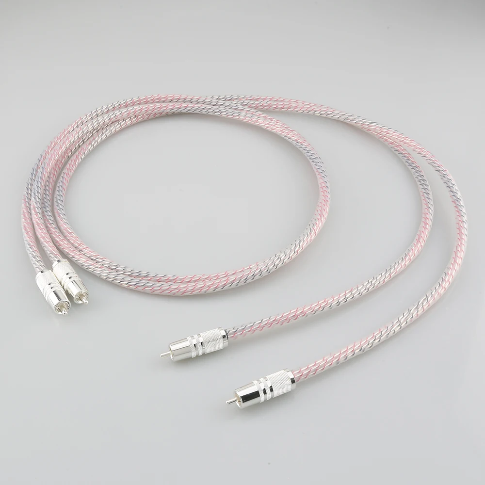 

Пара посеребренных Hi-Fi стереокабелей RCA серии Nordost Valhalla 7N, Hi-Fi аудио 2RCA на 2RCA, соединительный кабель