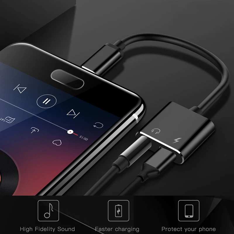 2 в 1 адаптер для наушников для samsung Note10+ Note10 type C конвертер для huawei Mate30 Mate20 P30 Pro Adaptador Tipo C
