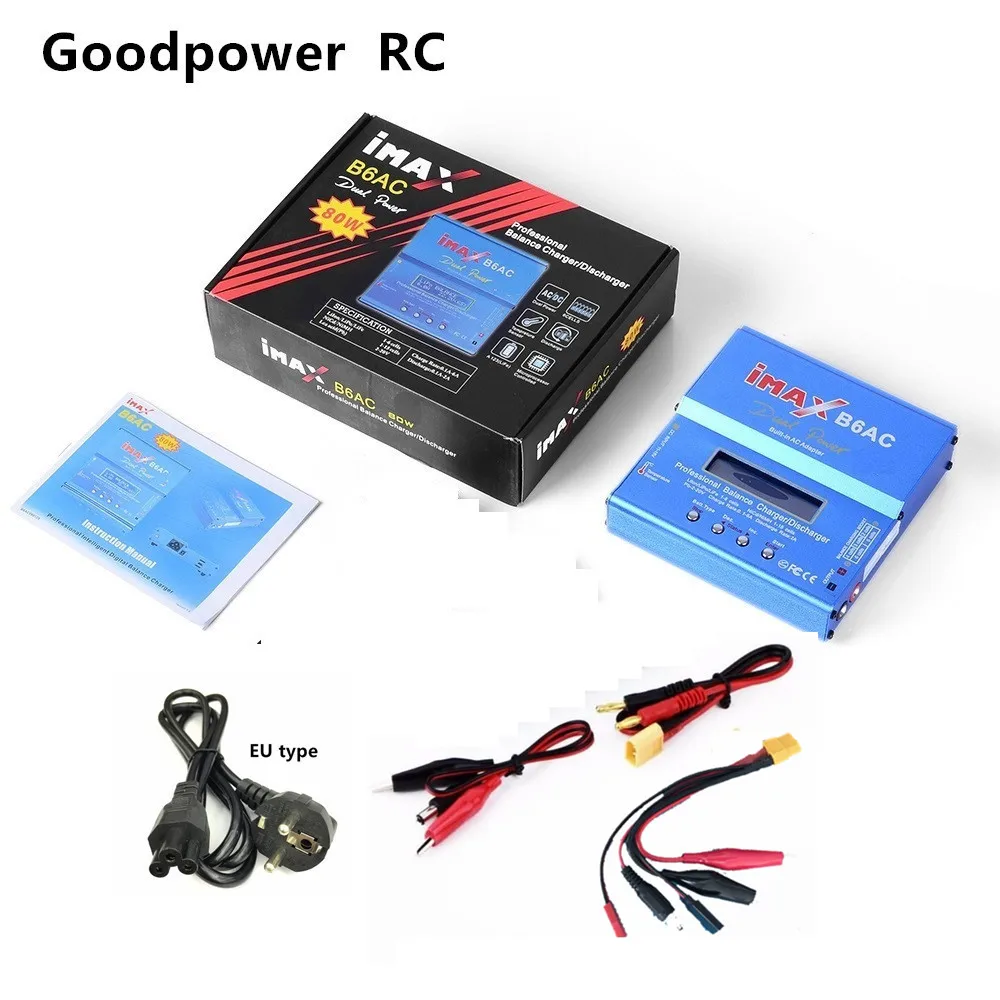 Новый iMAX B6 AC 80 Вт B6AC Lipo NiMH 3S/4S/5S RC зарядное устройство + EU/US разъем питания|Зарядные