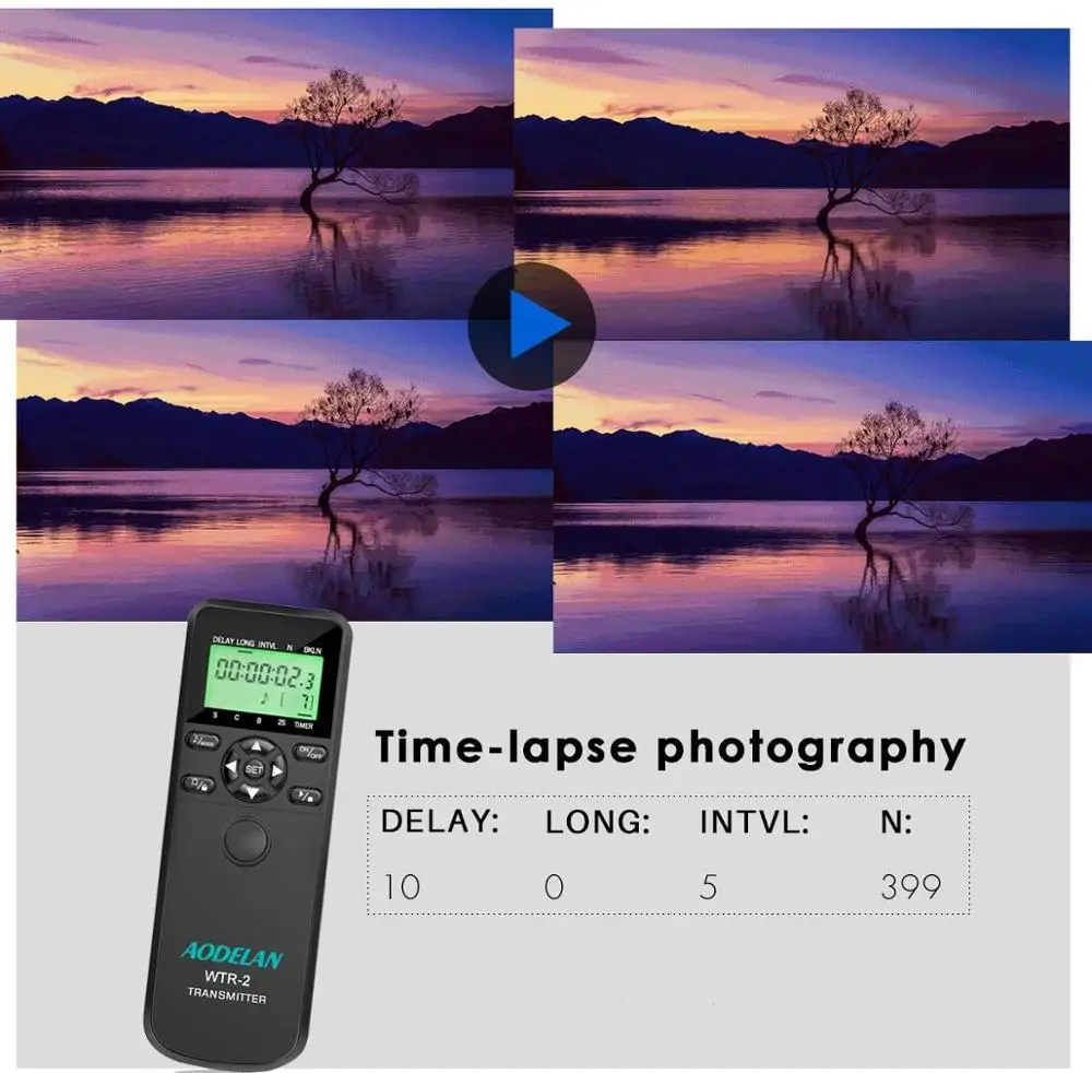 AODELAN Wireless Camera Timer Shutter Release Remote Control For Nikon D850 D6 D5 Z7II Z7 Z6II Z6 Z5 D780 P950 D810 P1000 P7800