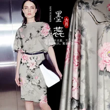 Печатный шелк стрейч-сатин 118 см Ширина 19 momme/чистый шелк Ткань для шитья платьев женские вечерние ночные платья