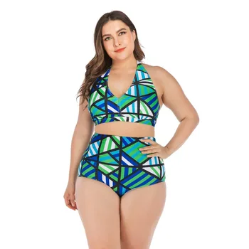 

Hot Push Up Bikini 2019 May Women Tankini Plus Size Swimwear Separate Swimsuit Halter Top Print Maillot Biquini Bathing Suits