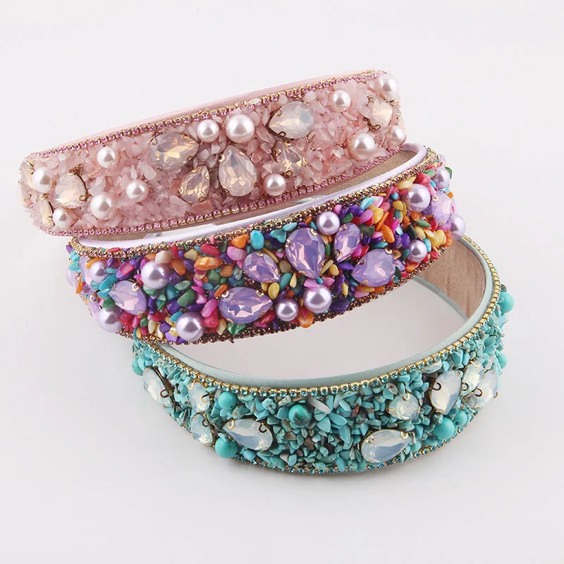

Bohemian Vintage Pearl Flower Rhinestone Hairband Headband Headwear Hair Accessories