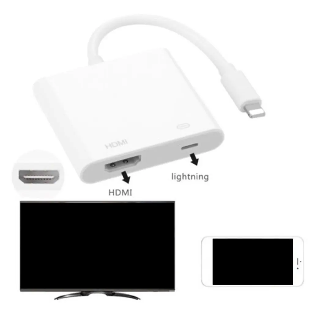 Lightning/HDMI Интерфейсный Кабель-адаптер цифровой AV tv Plug& Play 1080P HD для iPhone