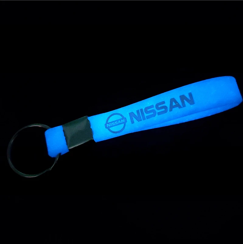 Светящийся держатель для ключей подарочные брелки-цепочки для Nissan Nismo X-trail Almera Qashqai Tiida Teana Skyline Juke автомобильный Стайлинг - Цвет: Luminous blue
