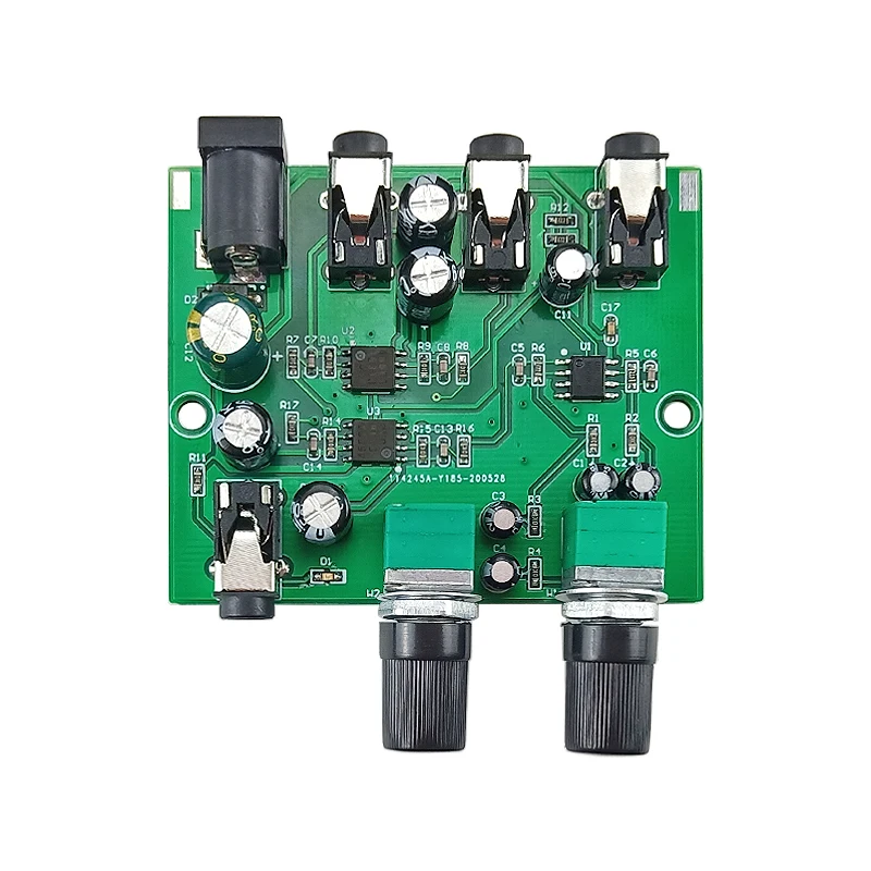 GHXAMP Stereo Audio Mixer 2 Input 2 Output 2 Way Volume Independent Control Board Connect Two Headphones or Amplifier DC5 12V