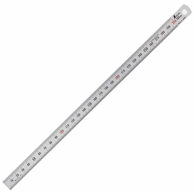 신와 펭귄 30cm 좁은 자, 유연한 스테인리스 스틸 자, 하드 크롬 마감, 13250 곡면 길이 측정, 1개