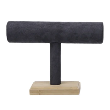 

T-Shaped Wooden Base Necklace Bracelet Jewelry Display Rack Watch Jewelry Storage Rack Display Prop Jewelry Rack