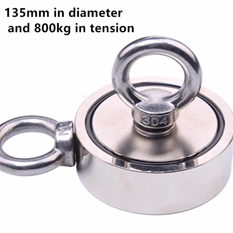 

Diameter is 135mm MAGTIGER deep-sea treasure hunter double-sided double-hole salvage magnet magnet ring tall magnet