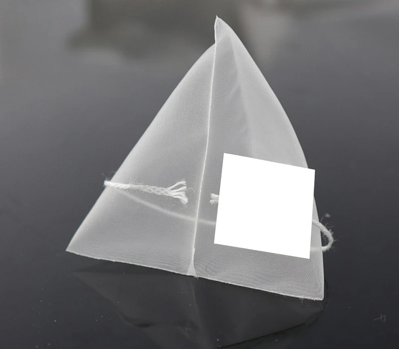 sacos de chá pirâmide de nylon filtros transparentes vazios com etiqueta logotipo personalizado