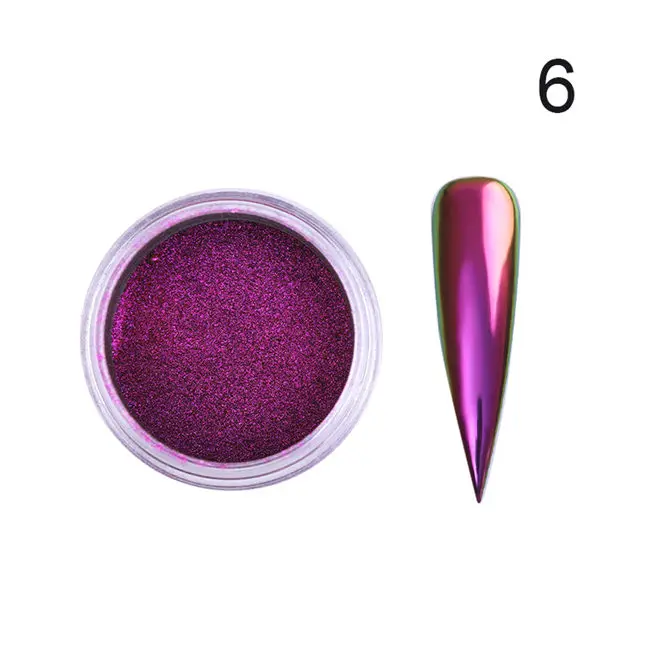 0.2g/Box Chameleonic Mirror Nail Glitters Powder Auroras Effect Nail Art Chrome Pigment Decoration Mani cure Nails Accessories - Цвет: 6 0.2g