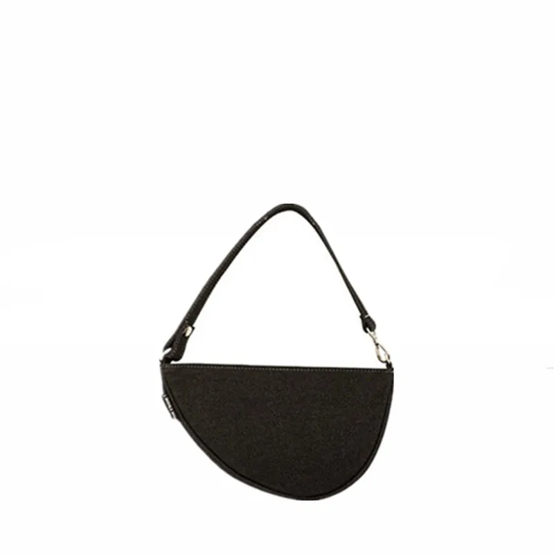 Женская сумка через плечо ВИНТАЖНАЯ ДЖИНСОВАЯ сумка-Седло женские роскошные сумки на плечо для женщин маленькие круглые сумки дизайнерские Bolsas - Цвет: black